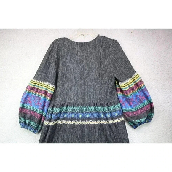 Violet Weekend Long Balloon Sleeves Dress-Size 16-Boho-Hippie-Soft - Picture 9 of 9